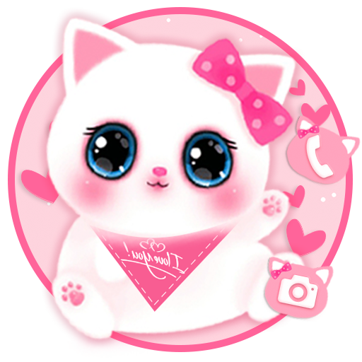 Adorable Pink Cat Themes HD Wa