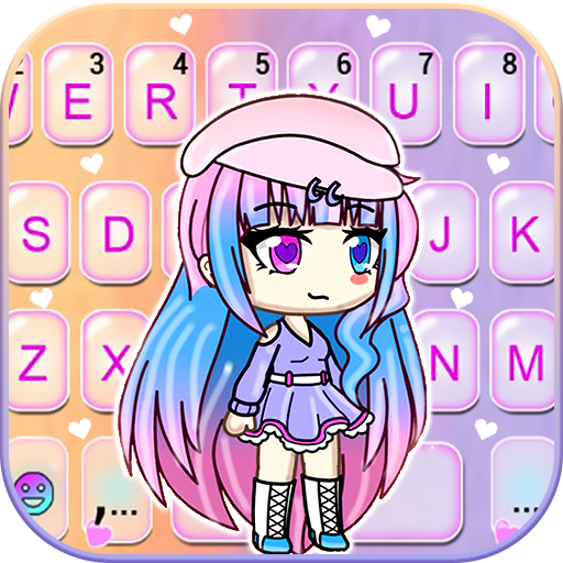 Cute Cartoon Girl Keyboard The