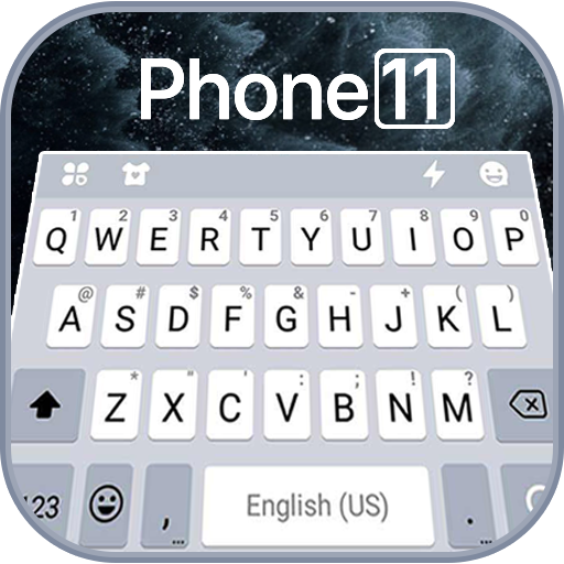 Tema Keyboard Silver Phone 11 