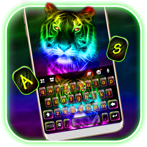 Neon Colorful Tiger कीबोर्ड थी