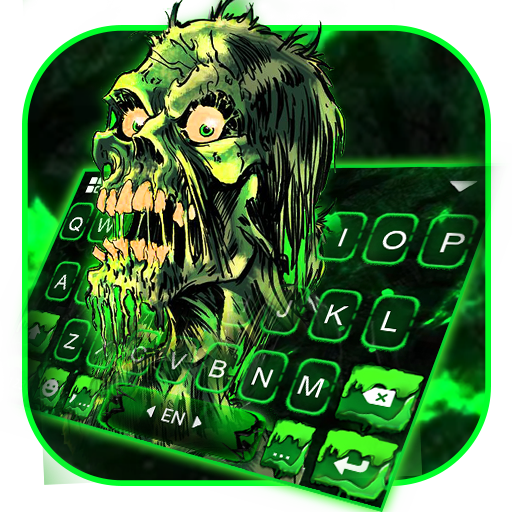 Green Zombie Skull Tema