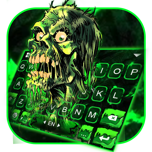 Green Zombie Skull Tema