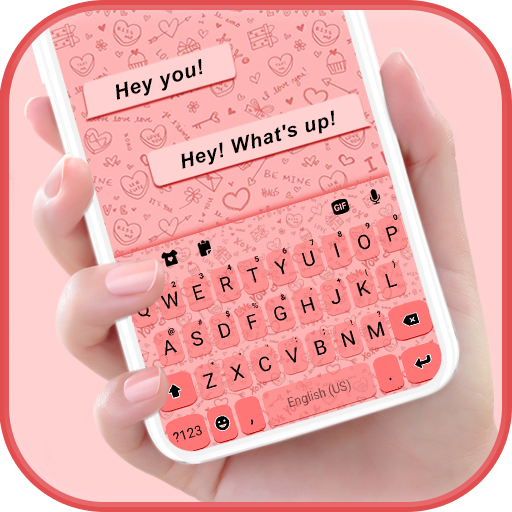 Pink Doodle SMS Klavye Arkapla