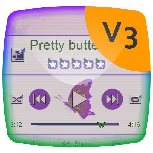 Pretty butterfly Music Player