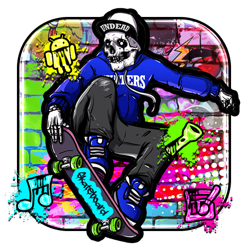 Skateboard Skull Graffiti Theme