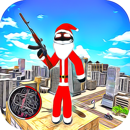 Santa Stickman City Hero - Mafia Crime Simulator