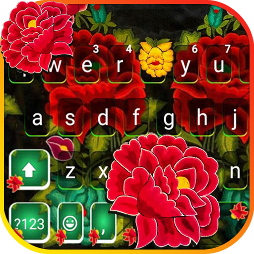 Red Mexican Flowers Keyboard B