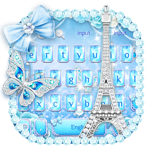 Crystal Diamond Butterfly Keyboard Theme