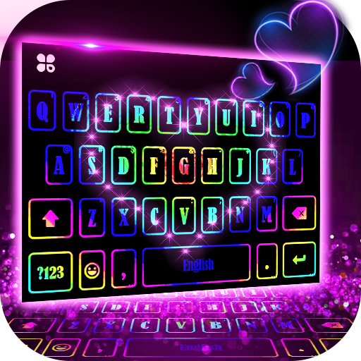 LED Heart Live Keyboard Backgr