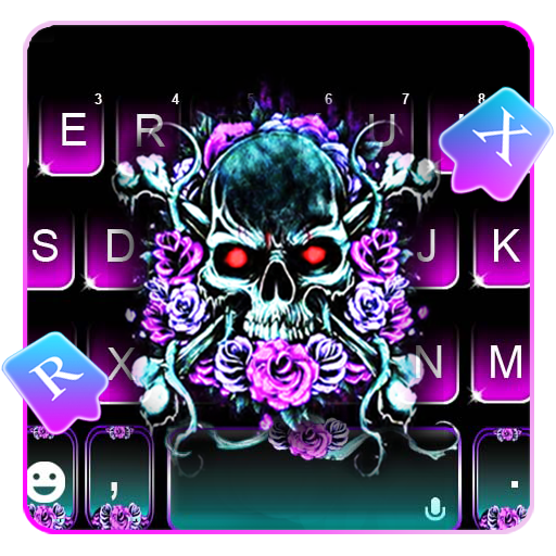 Rose Skull Keyboard Theme