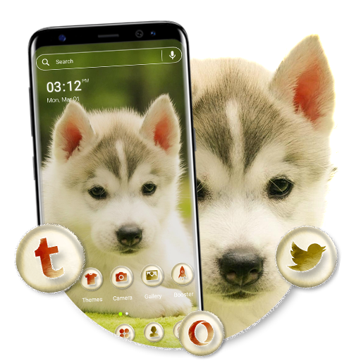 Husky Puppy Launcher Theme