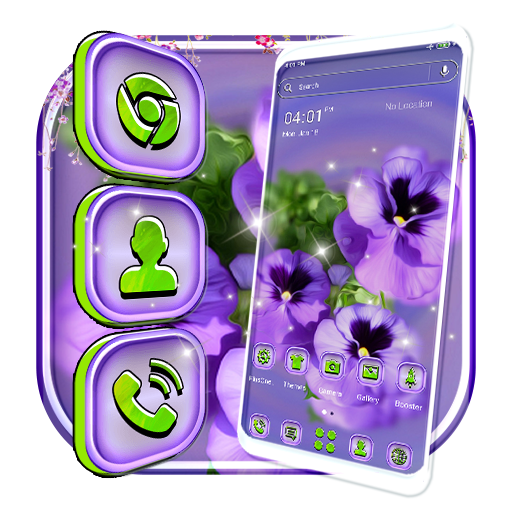Pansy Flower Purple Theme