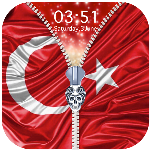 Turkey Flag Zipper Lock Screen
