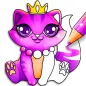 Glitter Kitty Cats Coloring