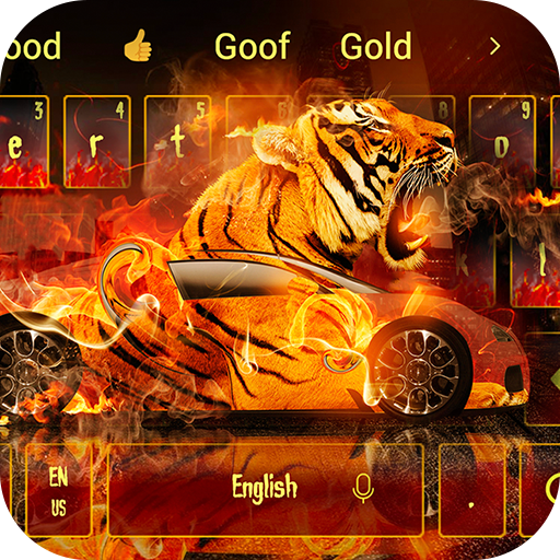 Roar fire tiger car keyboard theme