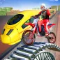 Tricky Bike Stunt vs Train