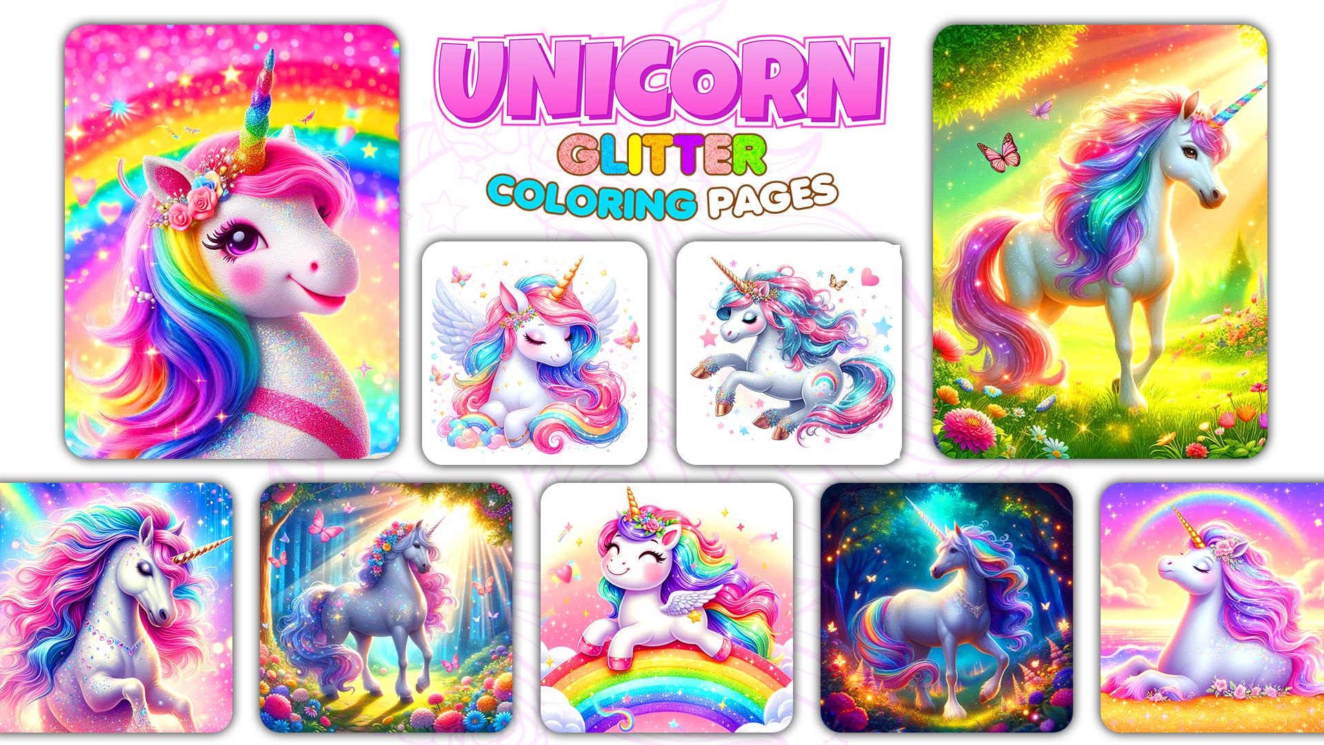 Download Unicorn Glitter Coloring Pages android on PC