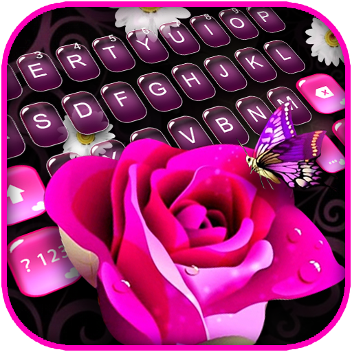 Vintage Pink Rose Keyboard The