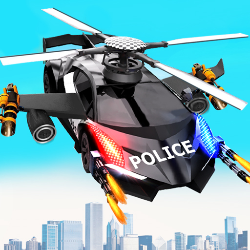 Flying Car Police Helicopter Car Robot Games