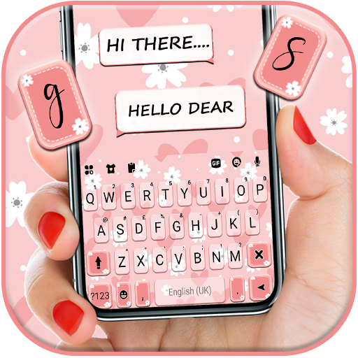 Daisy Pink SMS Keyboard Backgr