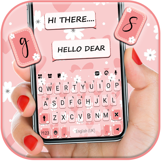 Daisy Pink SMS Keyboard Backgr