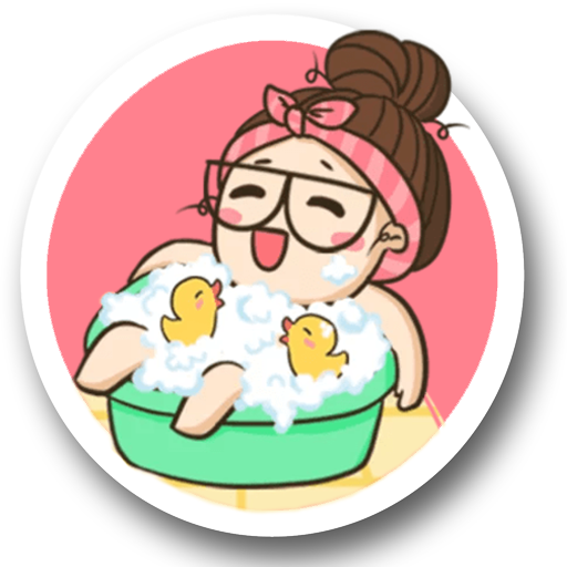 Cute Girl Sticker for WhatsApp