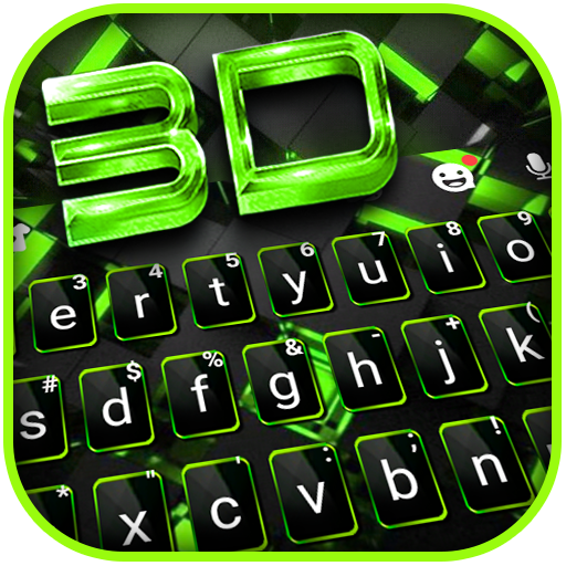 Neon Green Tech 3D Keyboard Ba