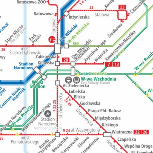 Warsaw Metro & Tram Map