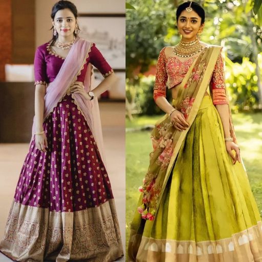 Lehenga and Half Saree Designs