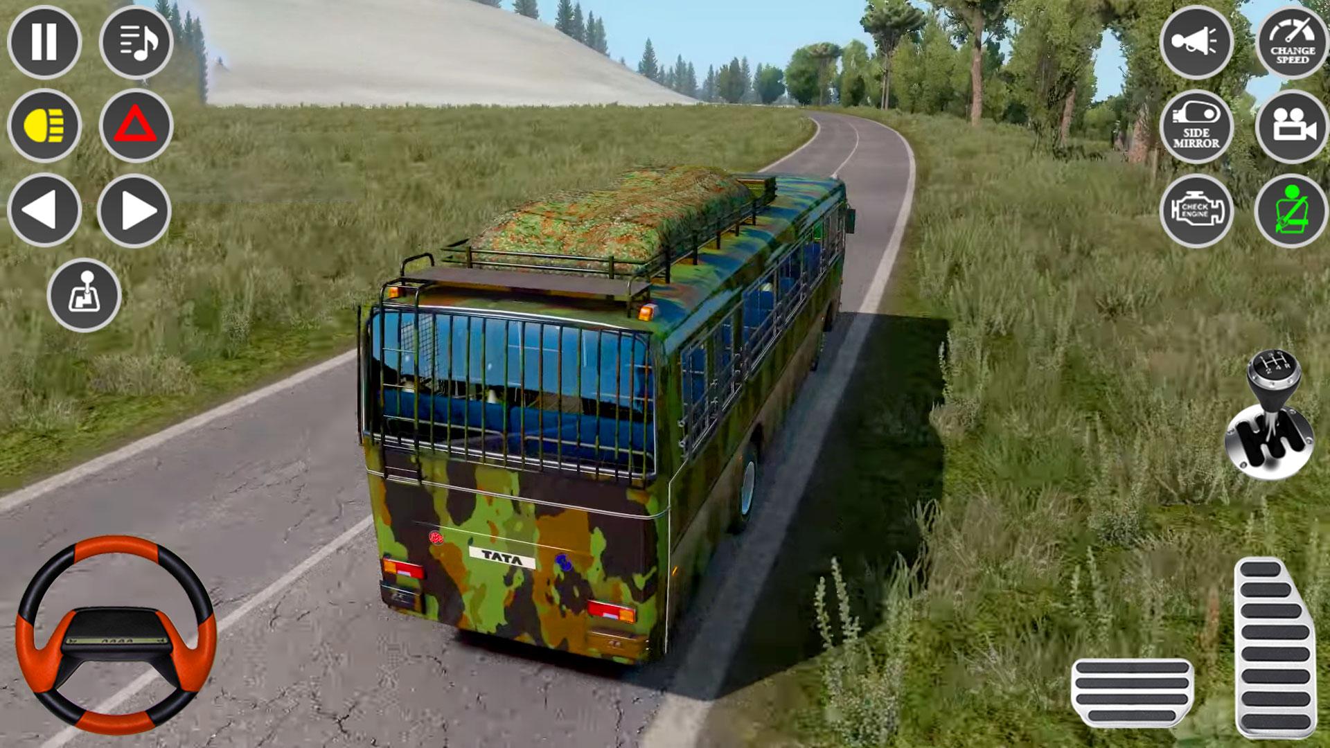 Simulador de condução de ônibus do exército off-road - Jogos