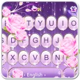 Purple Sparkling Flower Keyboard Theme
