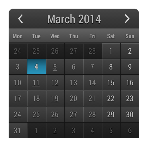 Month Calendar Widget