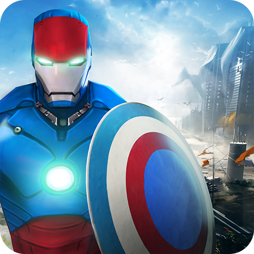 Flying Captain Superhero Robot Rescue Mission