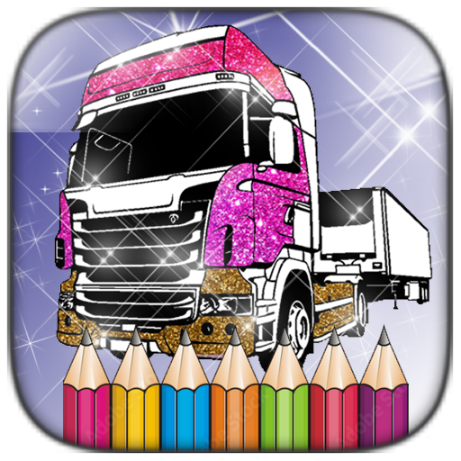 Truck Glitter Coloring Book