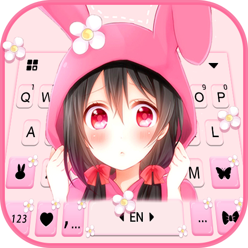 Kawaii Bunny Girl Keyboard Bac