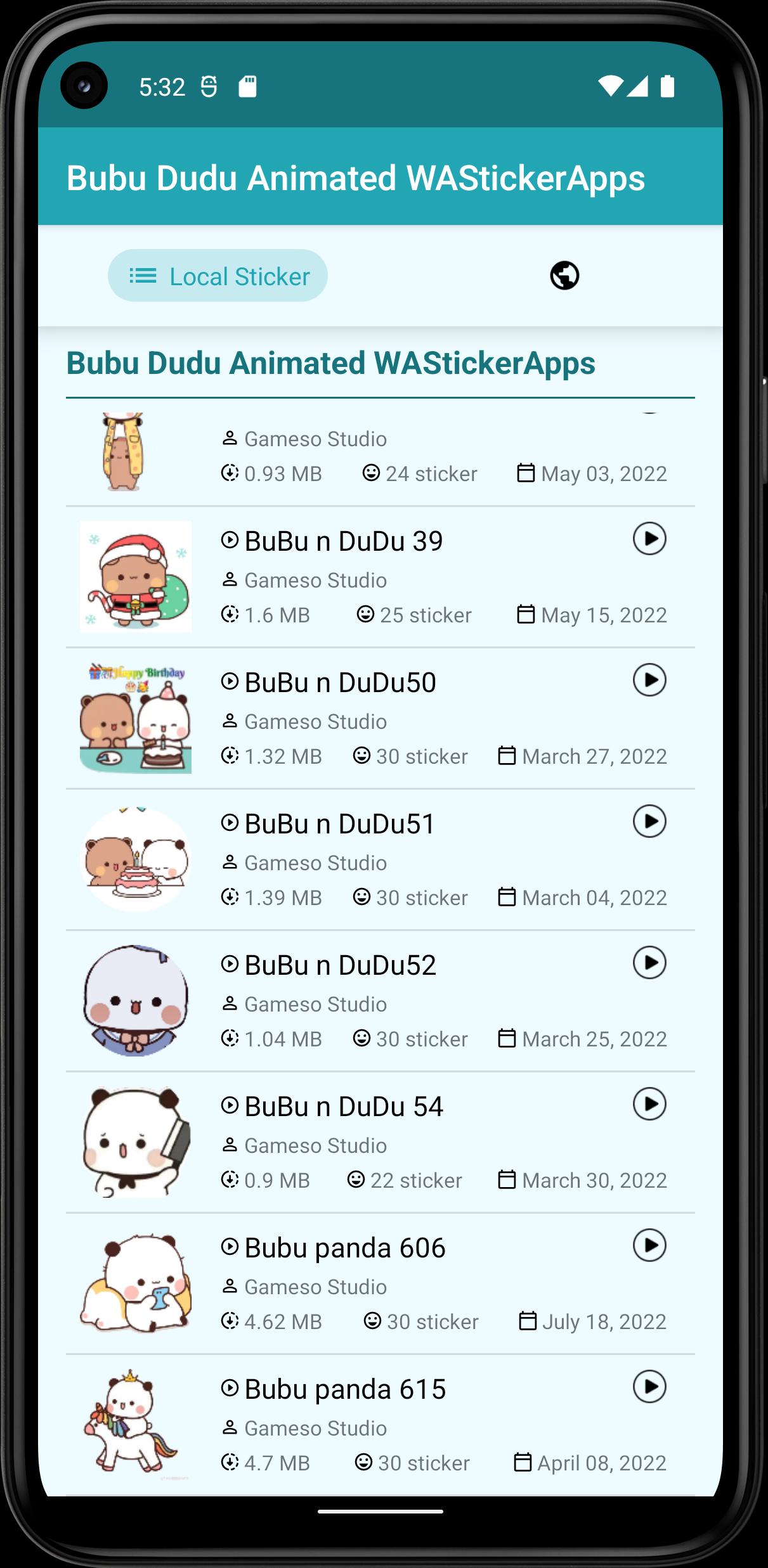 Download Bubu Dudu Animated WASticker android on PC