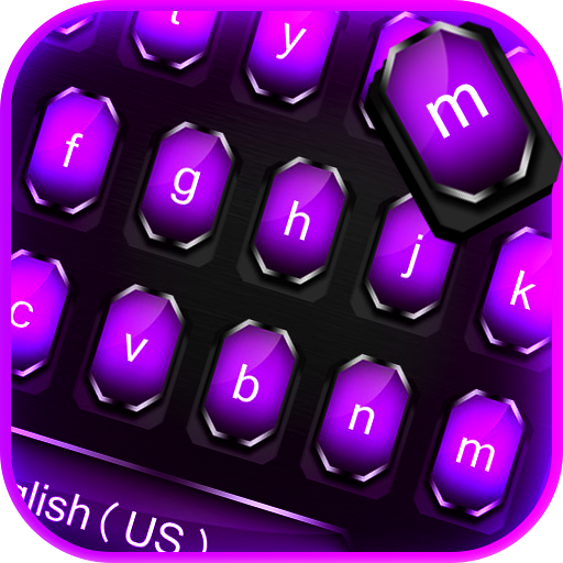 Cool Purple Metal Keyboard