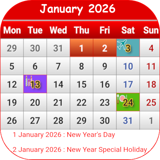 Thai Calendar 2026