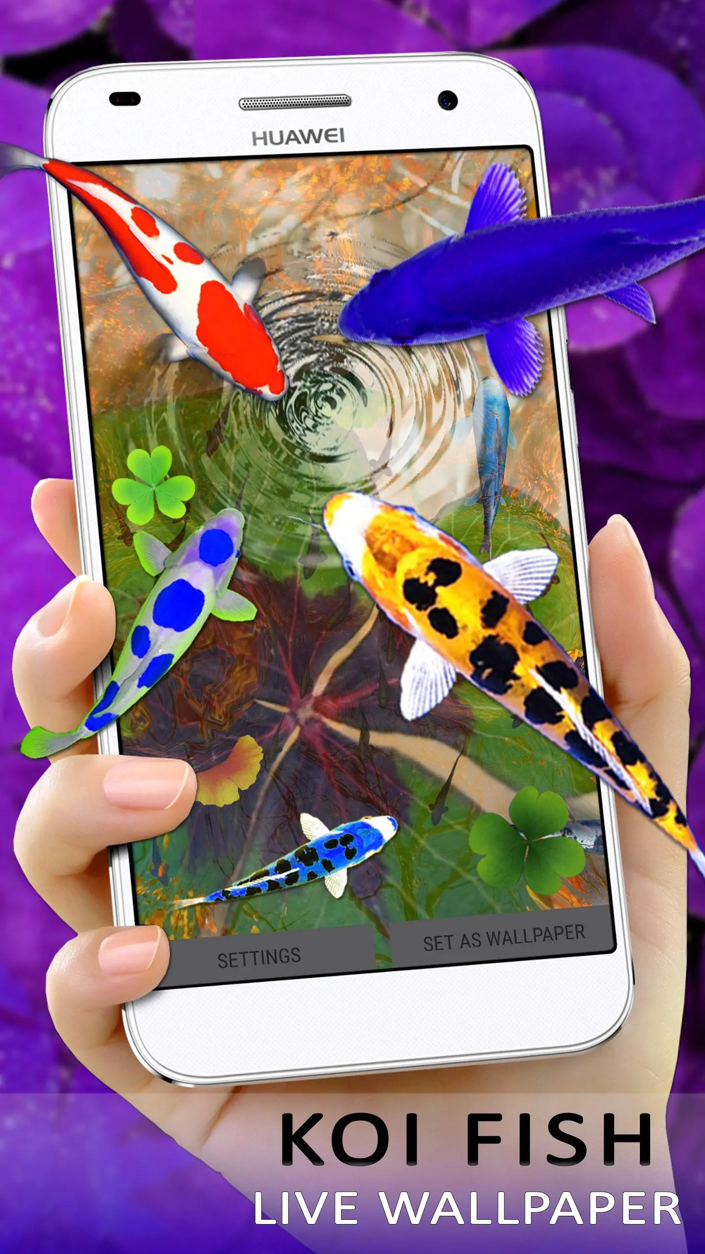 Download Latest KOI Fish Live Wallpaper : Fish Backgrounds android on PC