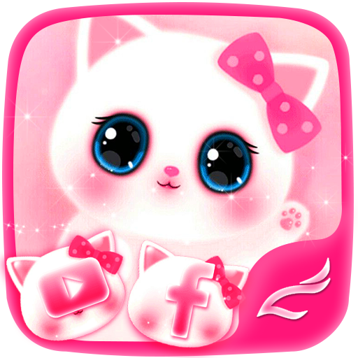 White Cute Kitty Cat Theme