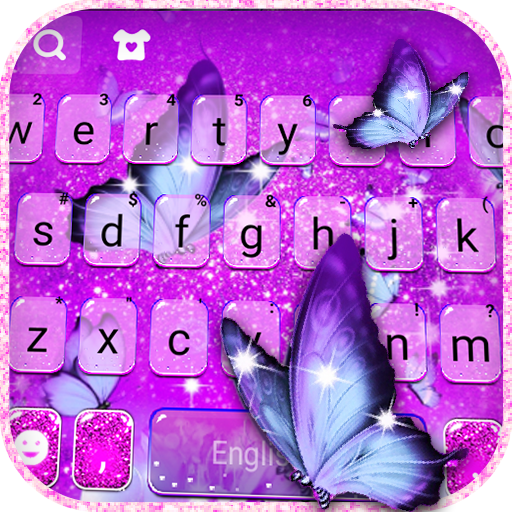 Purple Butterfly Keyboard Back