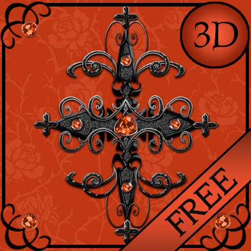 Orange Gothic Cross 3D Next La