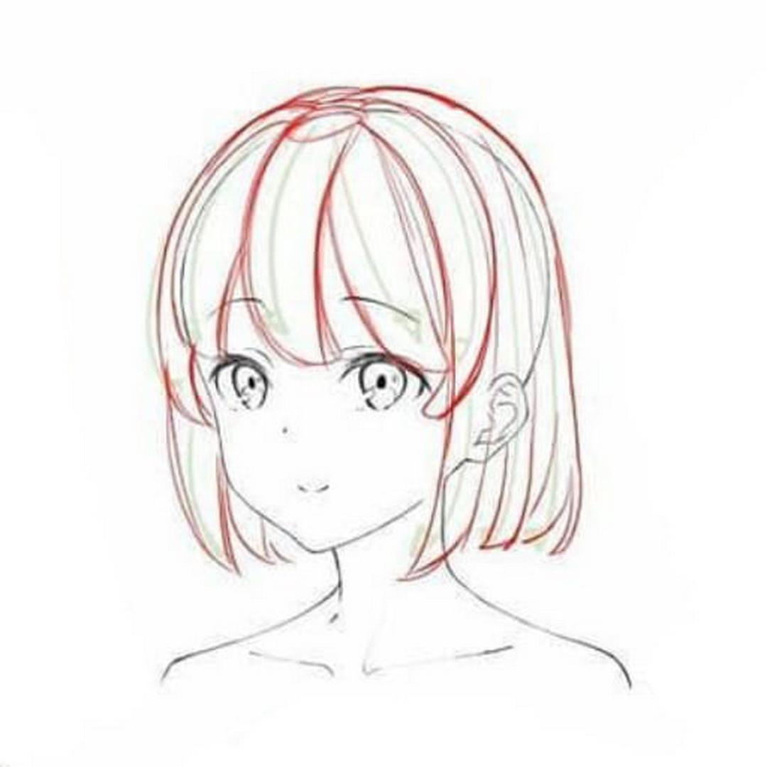 how to draw anime hair in a bun