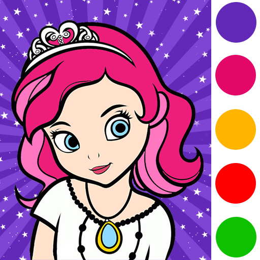 Princess Coloring Book Glitter Game