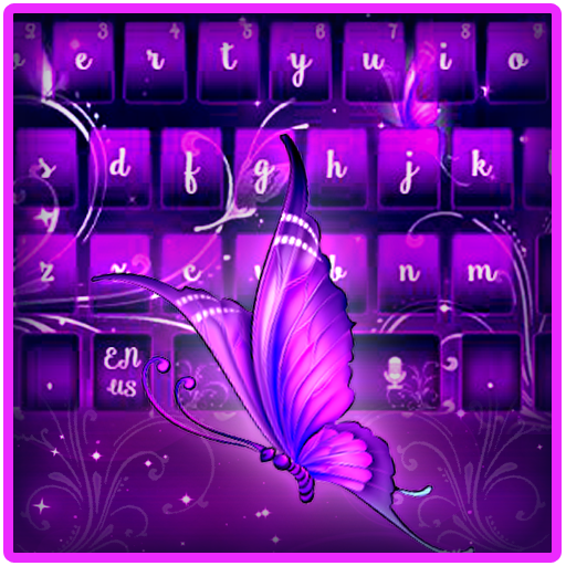 Purple Butterfly Keyboard Theme