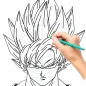 Draw Goku Super Saiyan - Steps by Steps