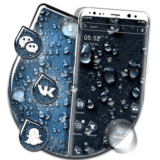 Water Drop Dark Launcher Theme