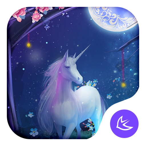 Fantasy Forest Unicorn Moonlight Theme