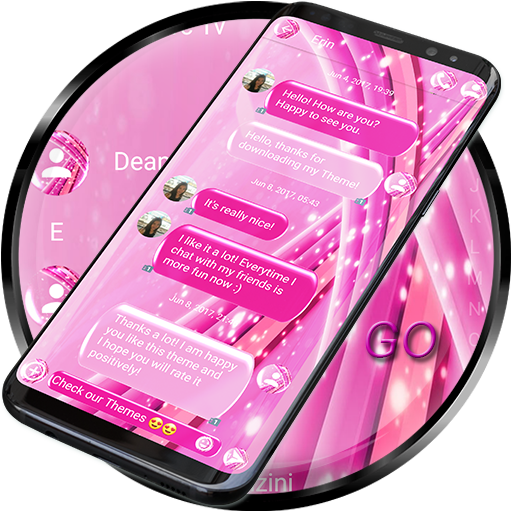 SMS Theme Sparkling Pink love