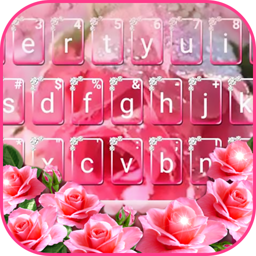 Pink Rose Heart Keyboard Theme